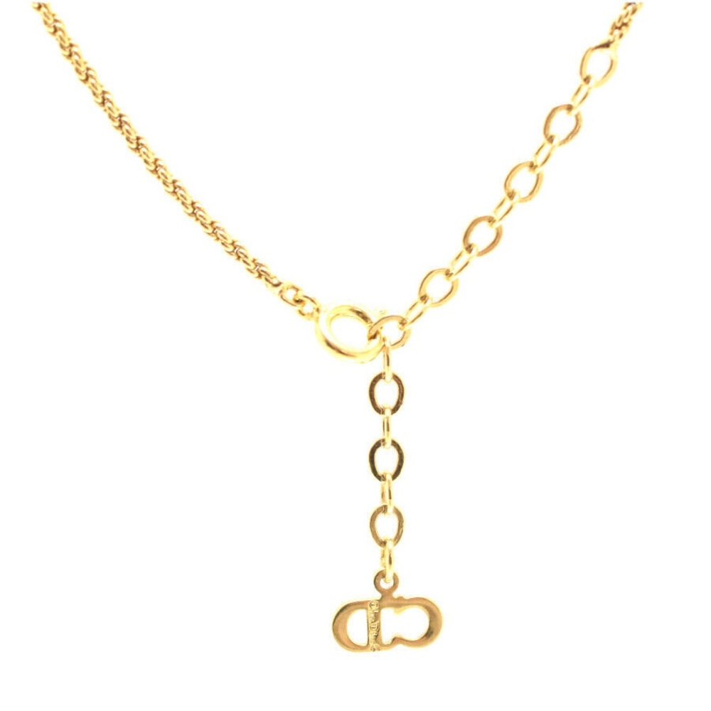 Authentic Christian Dior CD Crystal Logo Necklace - Picture 4 of 6